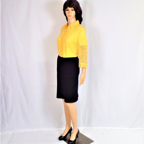 C.L.O.T.H.E.S. size S yellow long-sleeve blouse - Picture 11 of 13